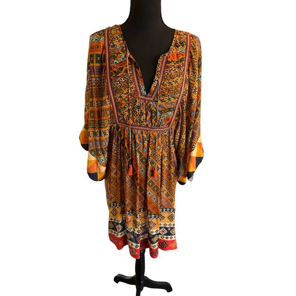 Anthropologie Tanvi Kedia Sumana Kaleidoscope Boho Festival Tunic - Large - Picture 4 of 12
